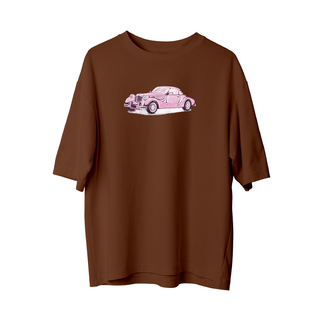 Pink Classic Car Oversize T-shirt