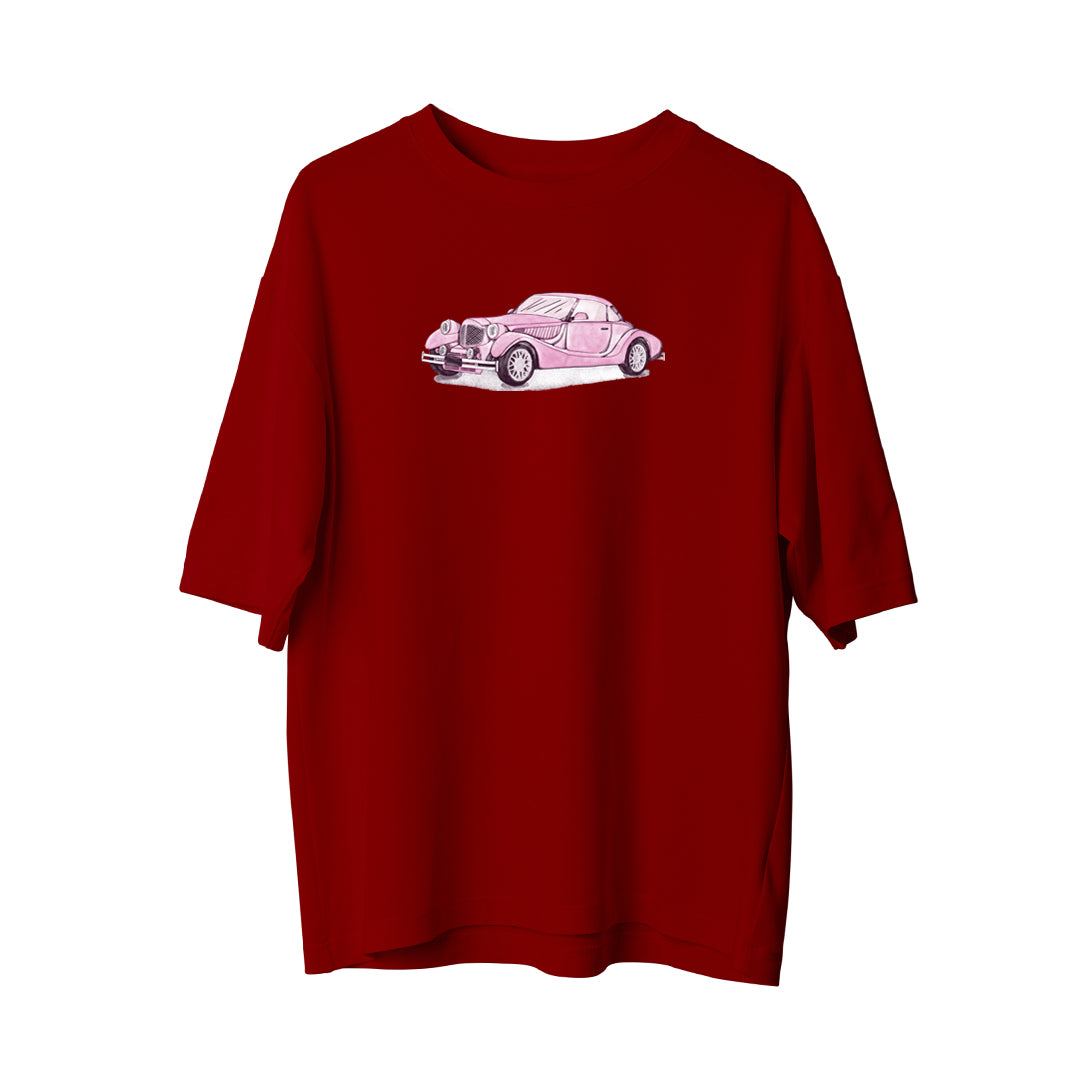 Pink Classic Car Oversize T-shirt