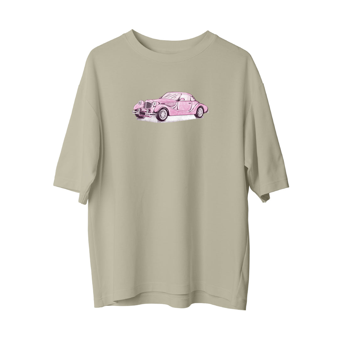 Pink Classic Car Oversize T-shirt