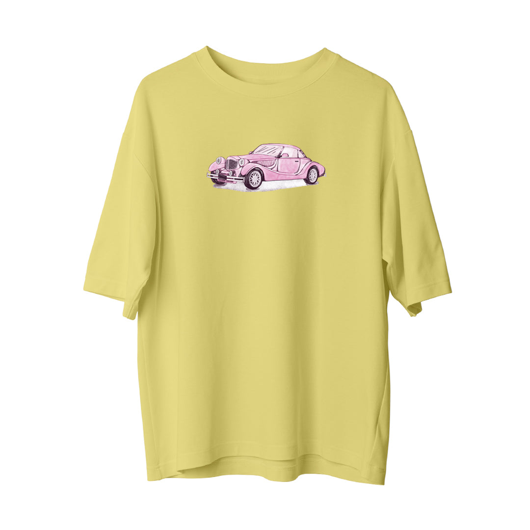 Pink Classic Car Oversize T-shirt