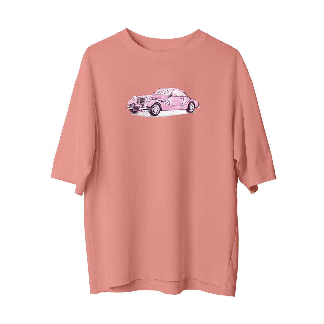 Pink Classic Car Oversize T-shirt