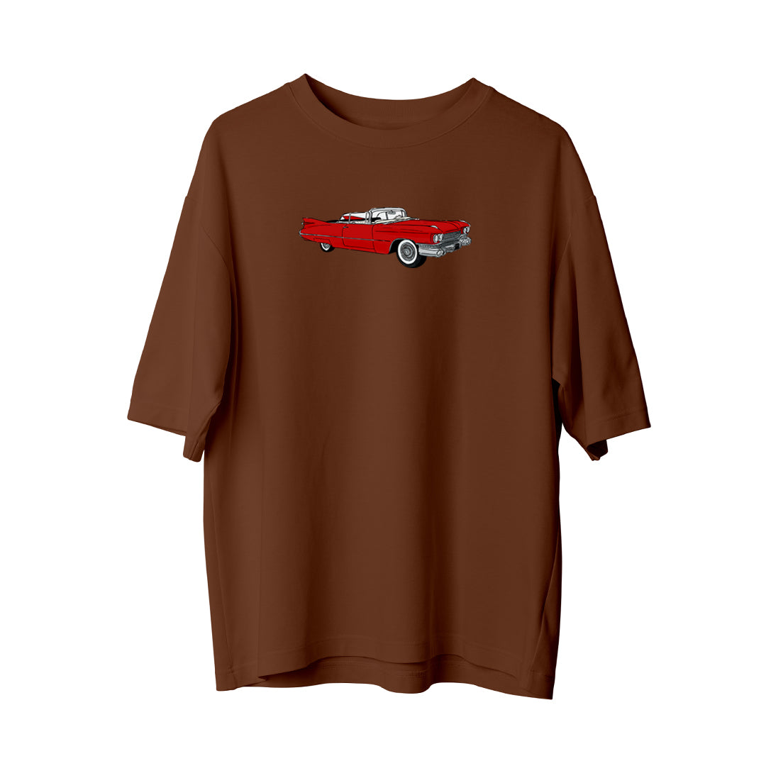 Red Classic Car Oversize T-shirt