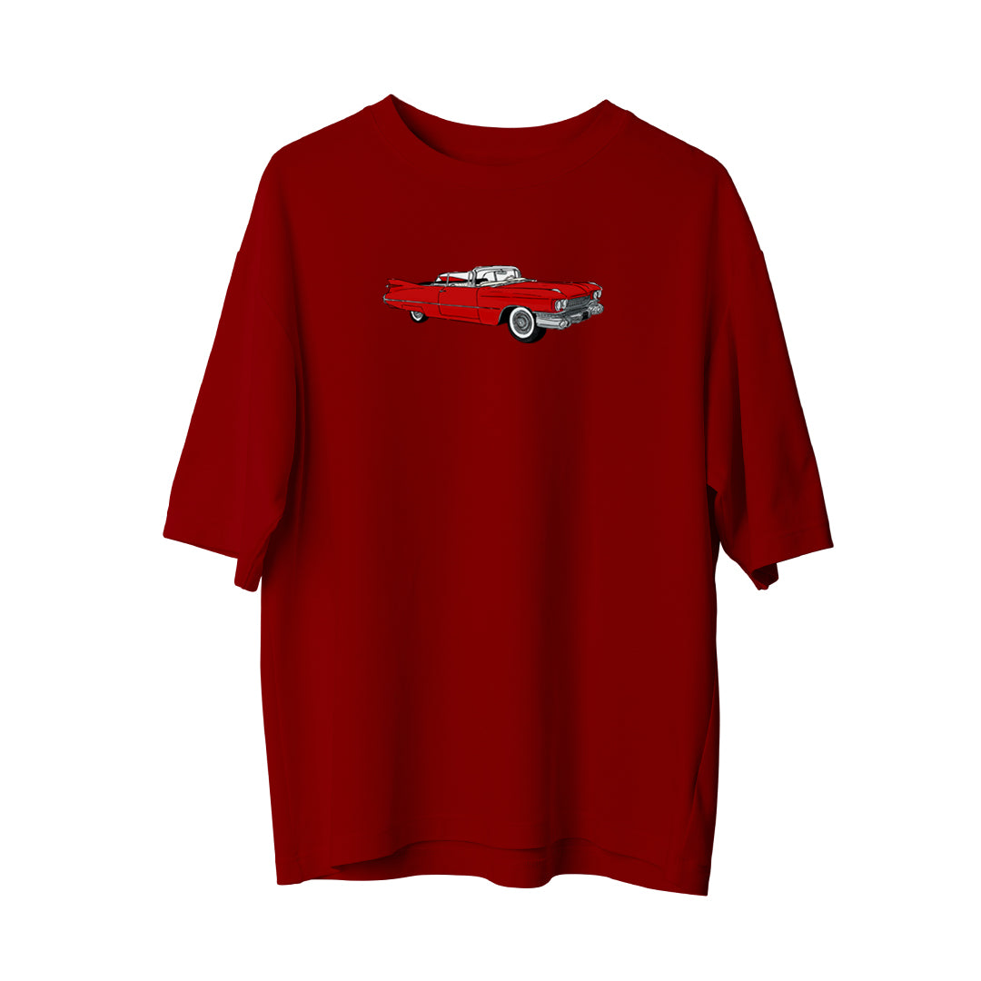 Red Classic Car Oversize T-shirt