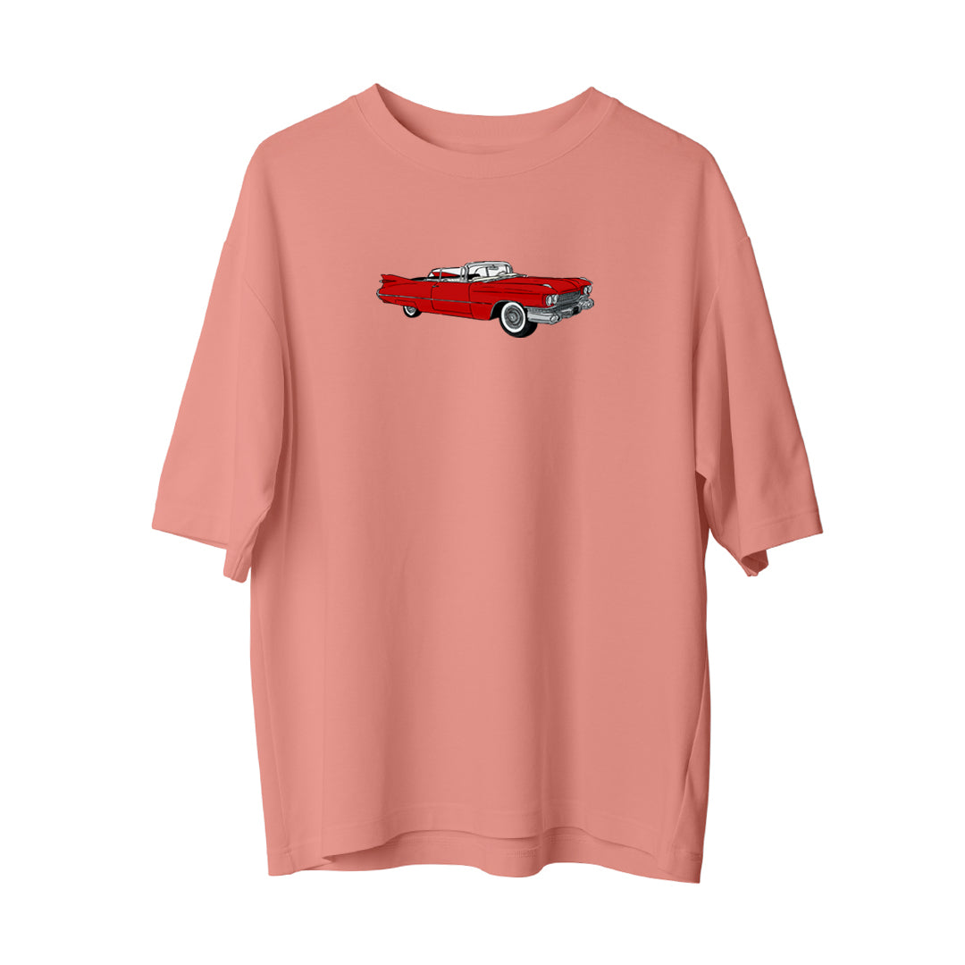 Red Classic Car Oversize T-shirt