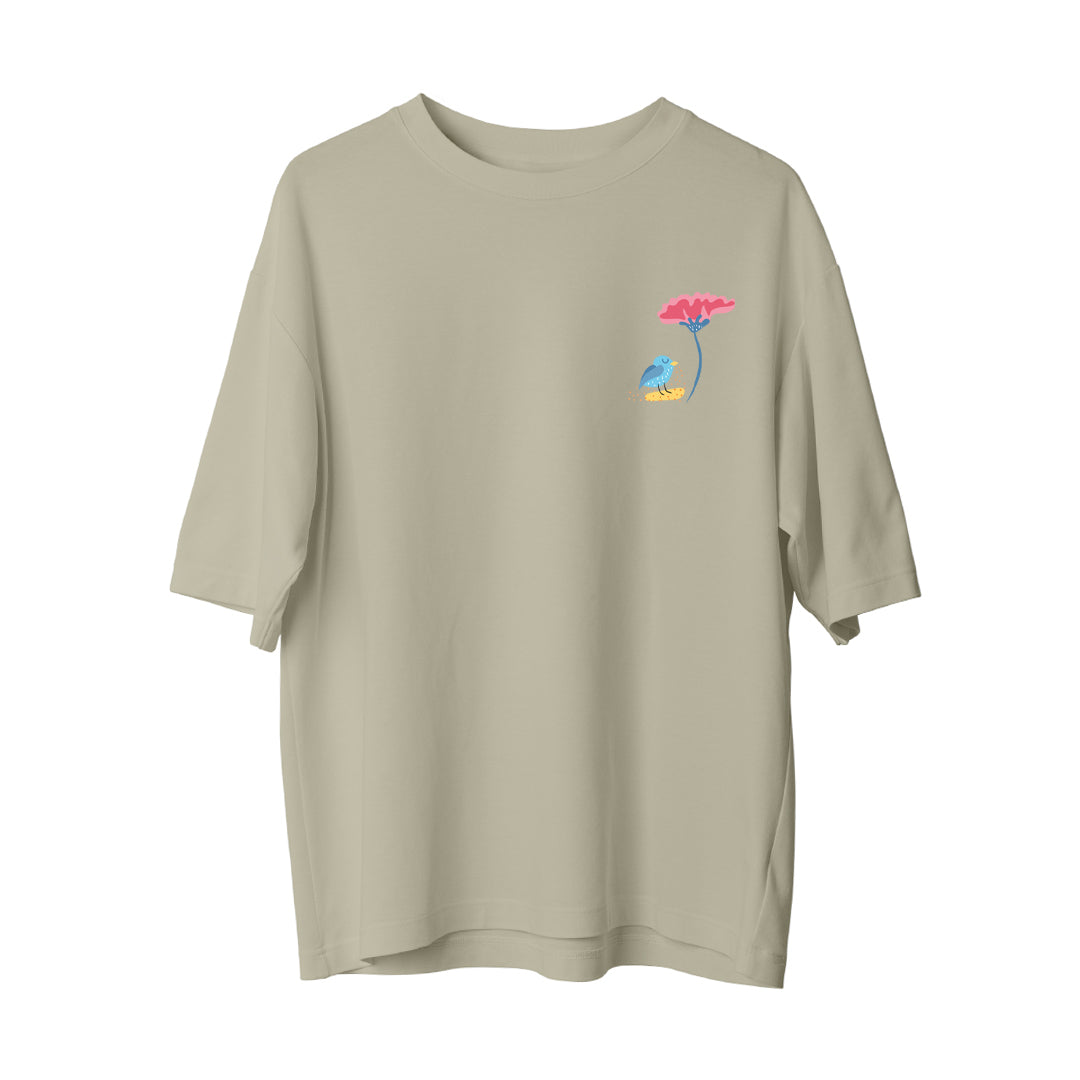 Bird And Flower - Oversize T-Shirt