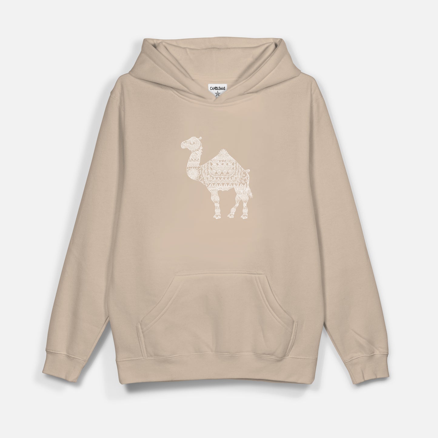 Camel Beyaz Baskı  - Hoodie