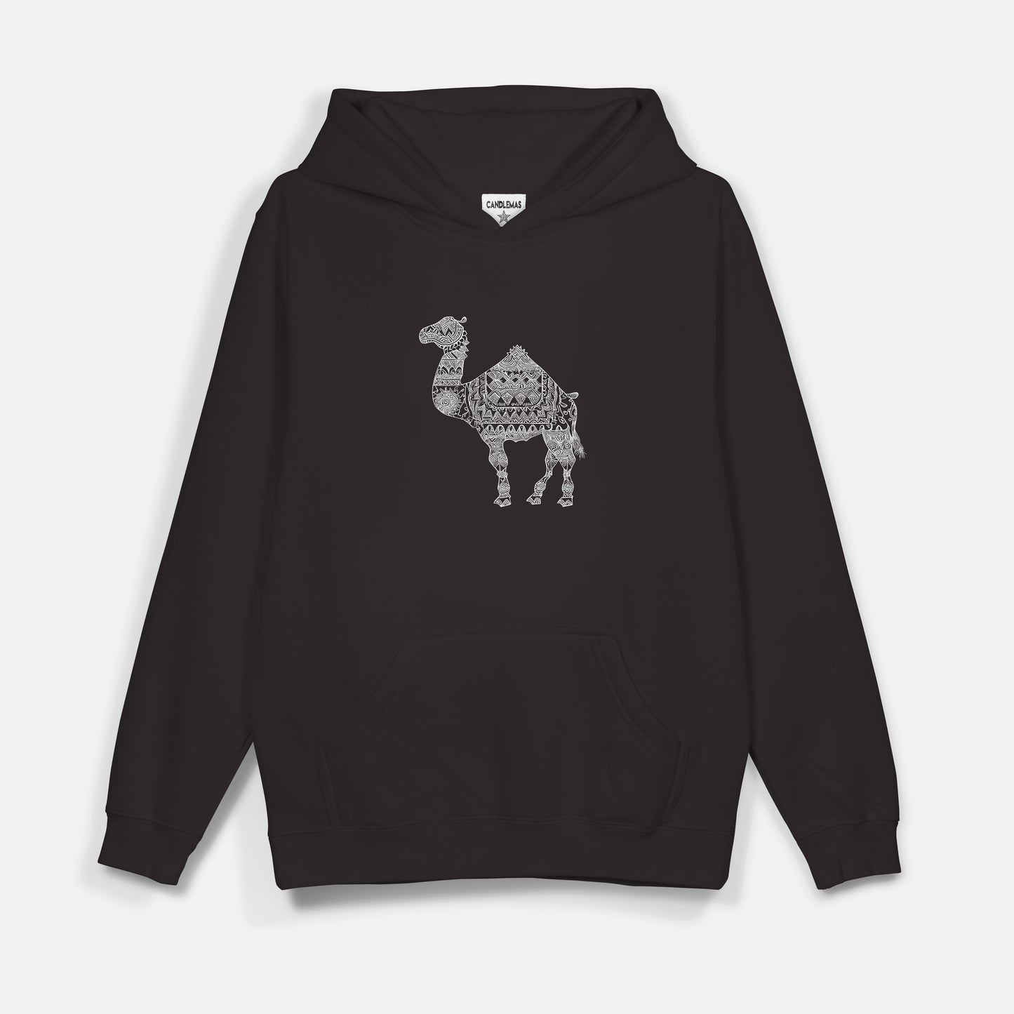 Camel Beyaz Baskı  - Hoodie