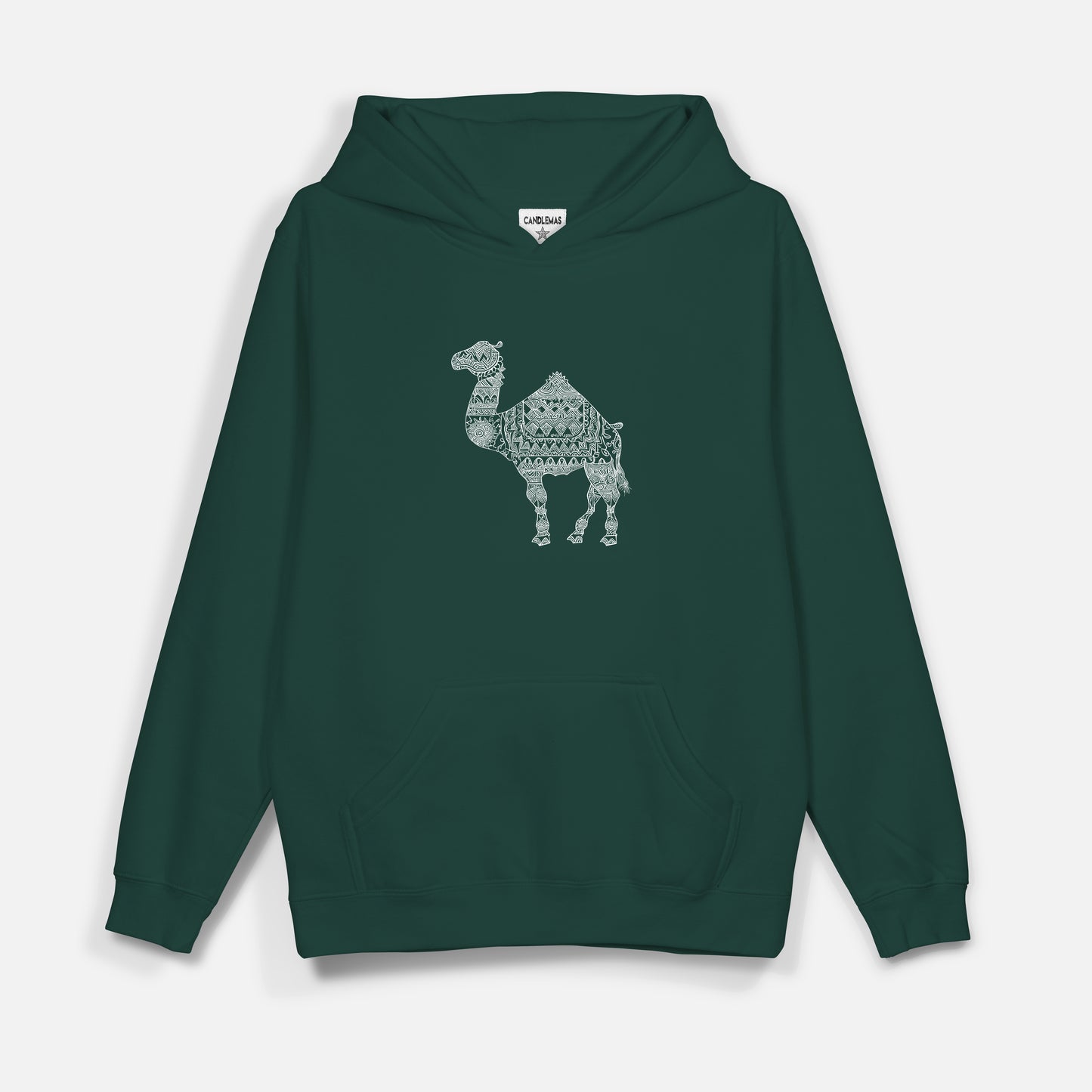 Camel Beyaz Baskı  - Hoodie