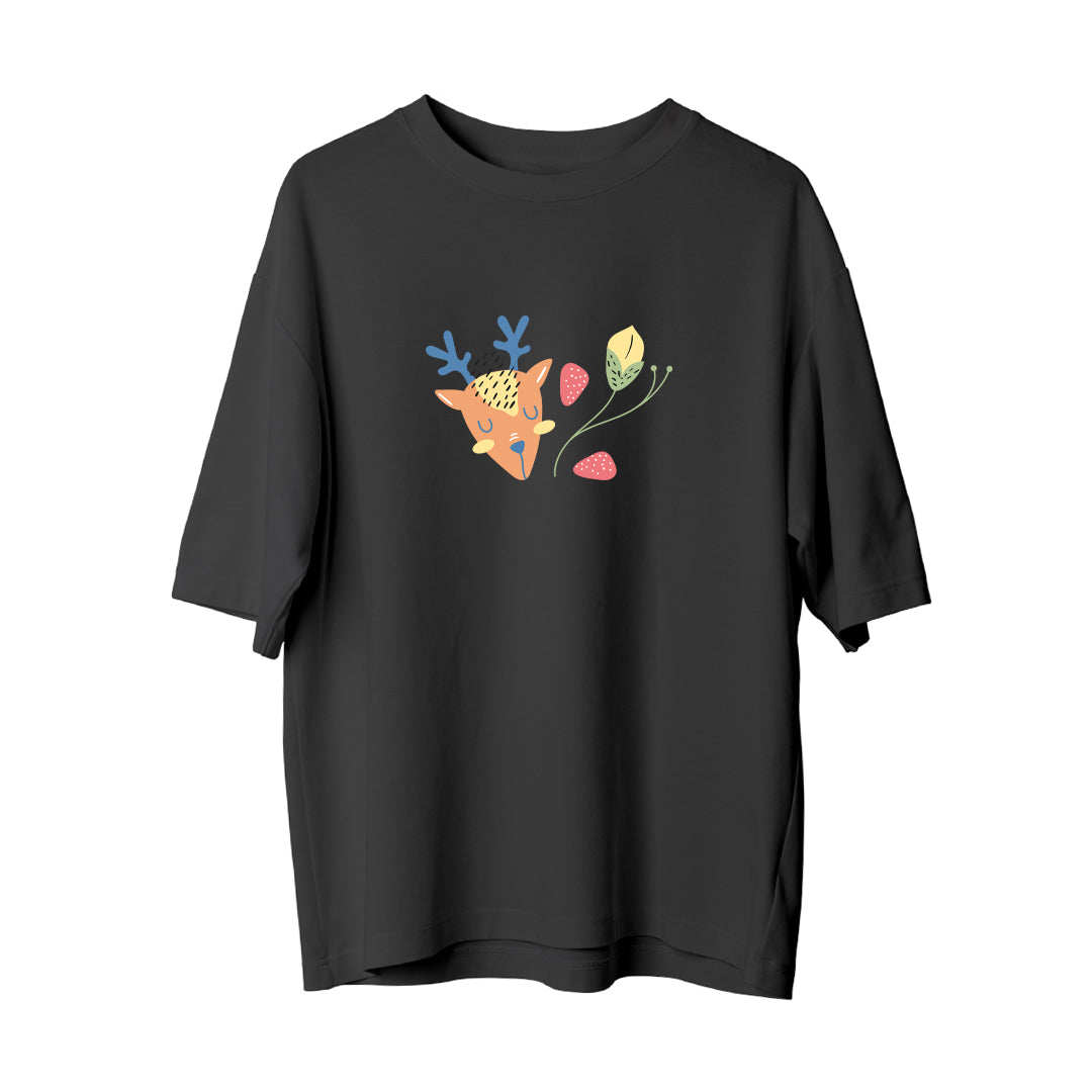 Deer And Leaf - Oversize T-Shirt