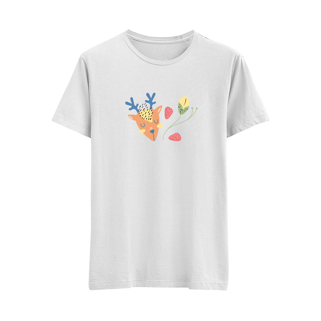 Deer And Leaf - Regular T-Shirt