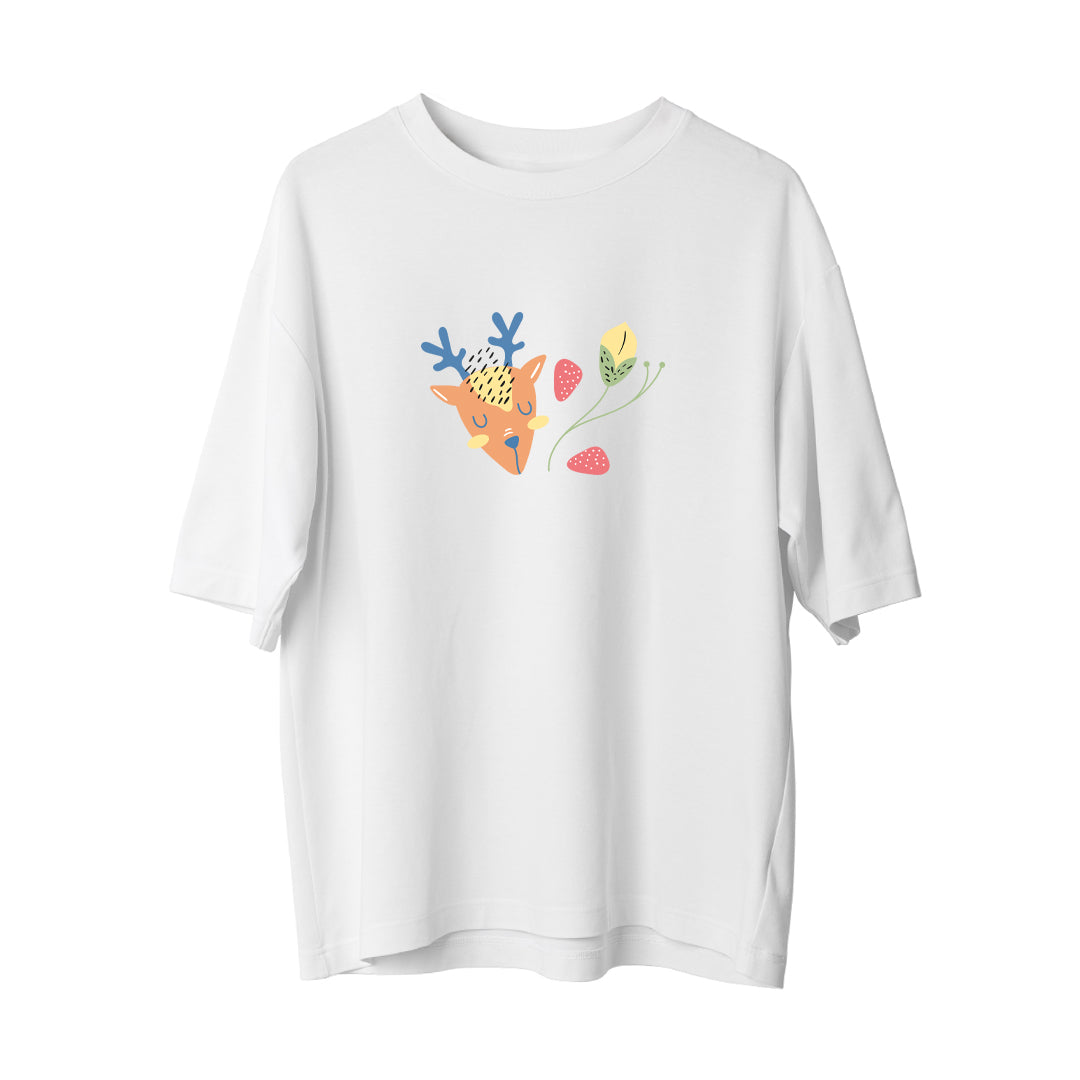 Deer And Leaf - Oversize T-Shirt