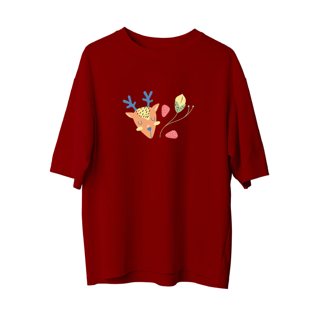 Deer And Leaf - Oversize T-Shirt