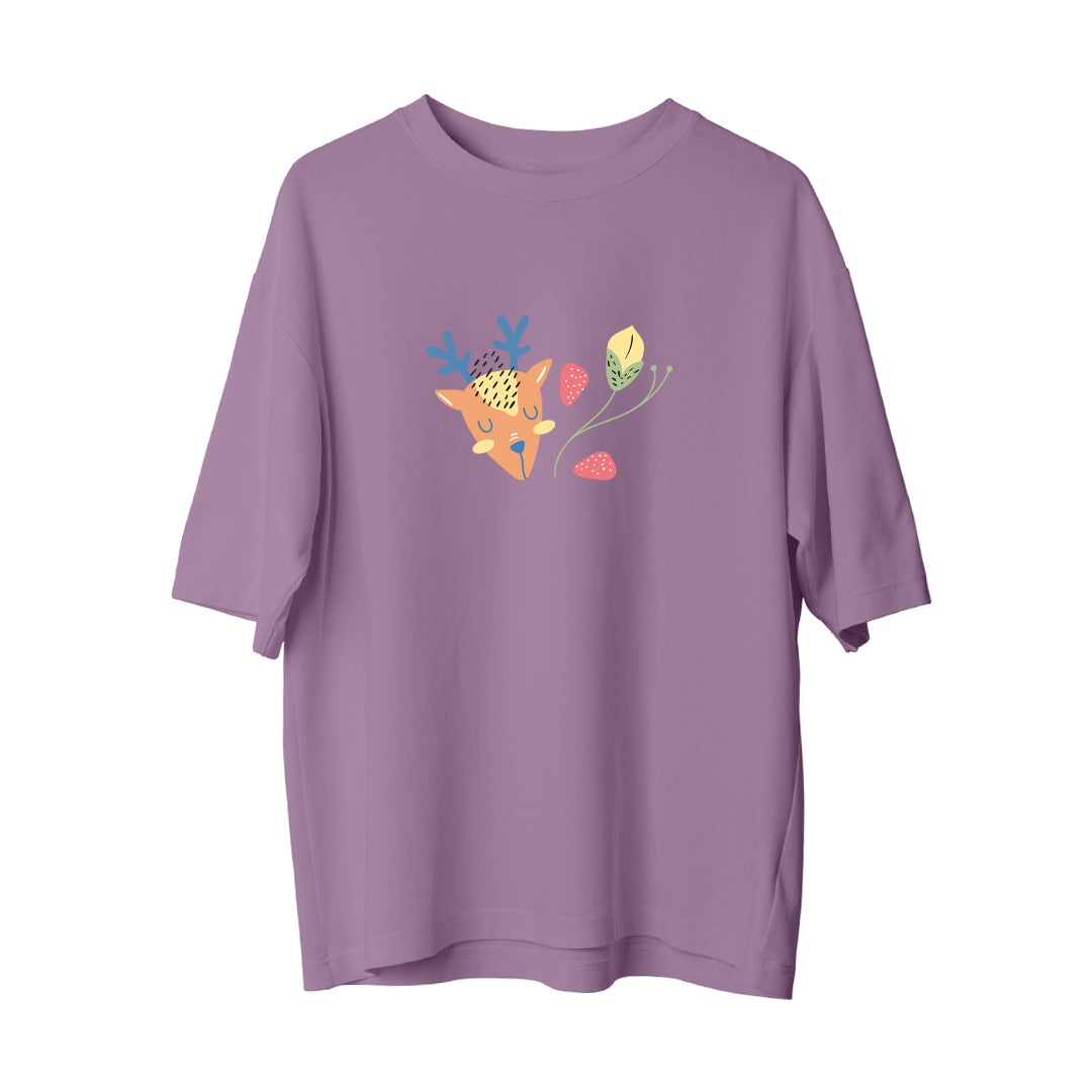 Deer And Leaf - Oversize T-Shirt