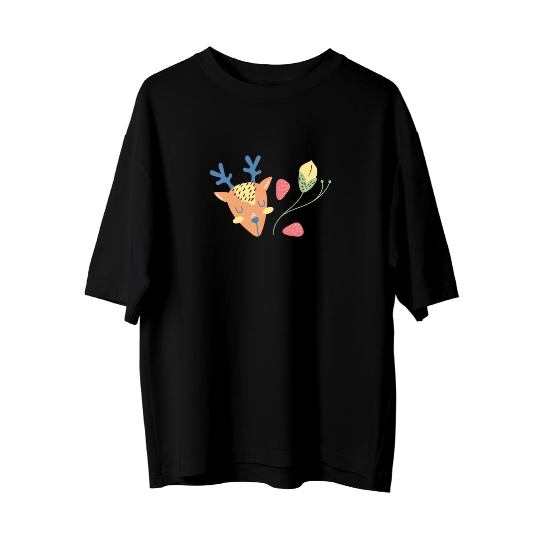 Deer And Leaf - Oversize T-Shirt