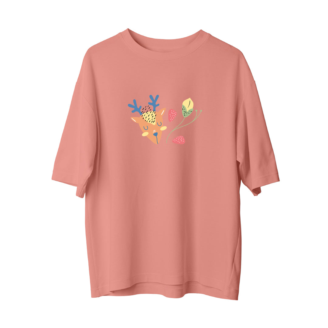 Deer And Leaf - Oversize T-Shirt