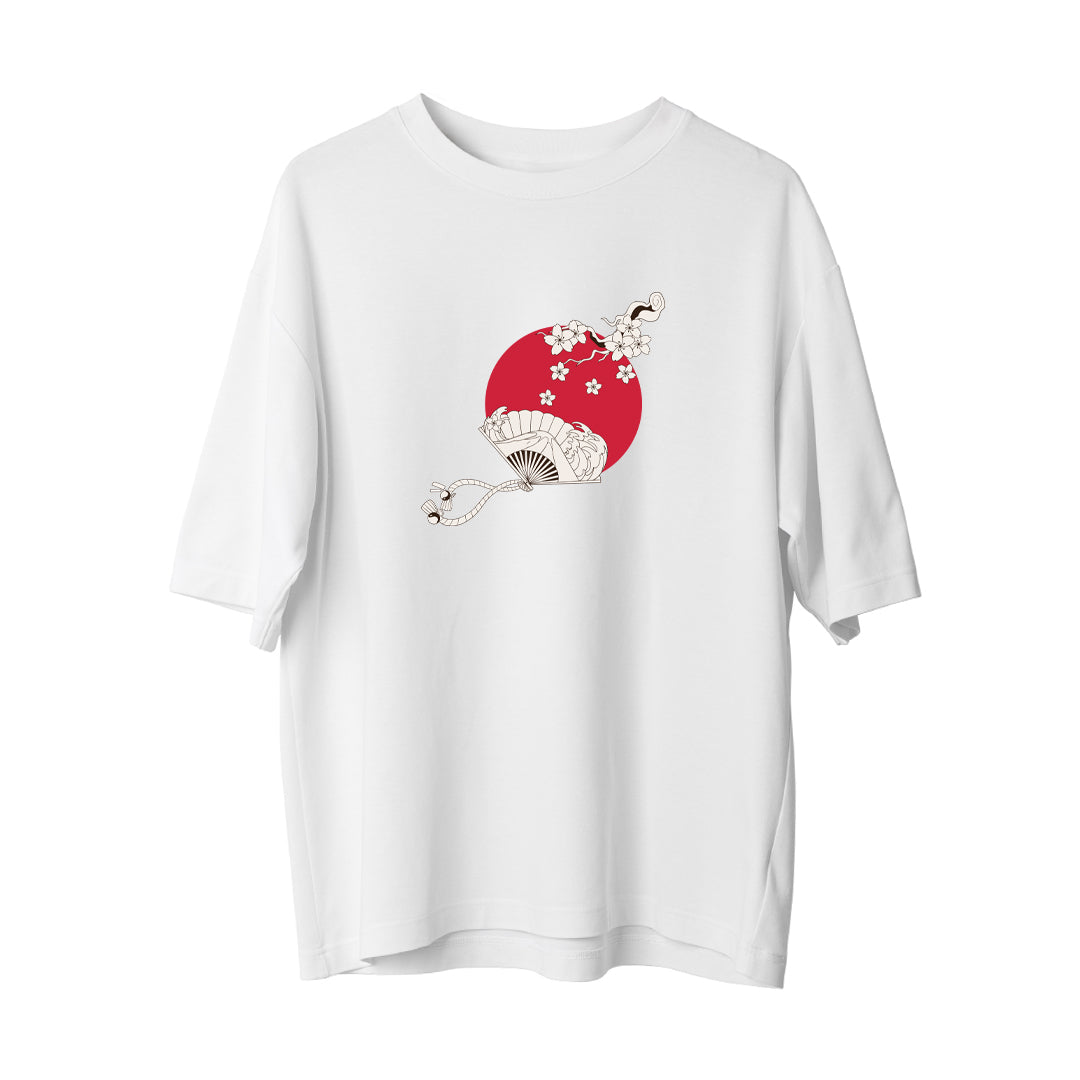 Japon Tarzı Yelpaze  - Oversize T-Shirt