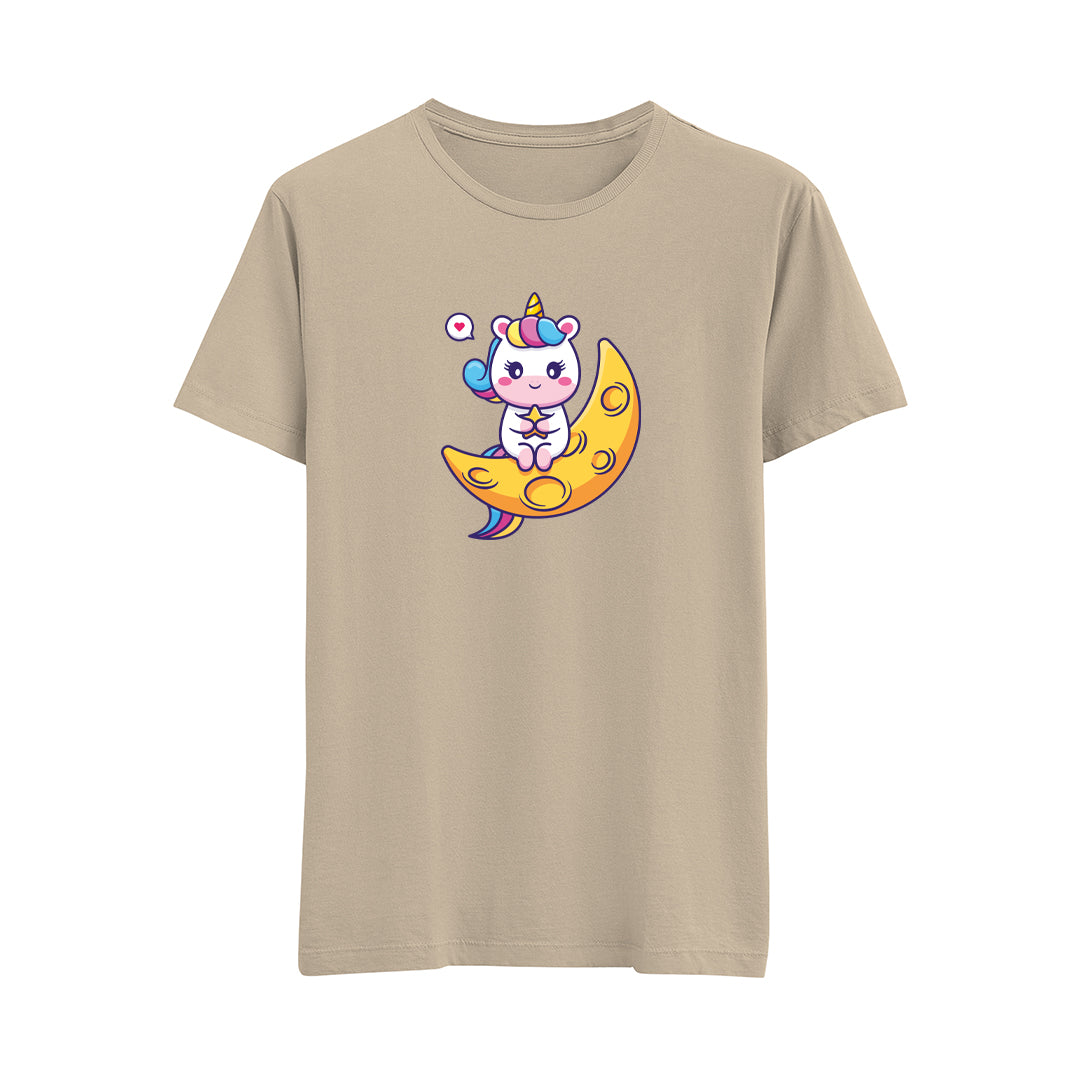 Moon And Unicorn-1 - Çocuk T-Shirt