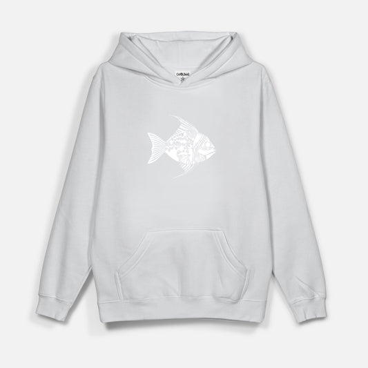 Fish Beyaz Baskı  - Hoodie