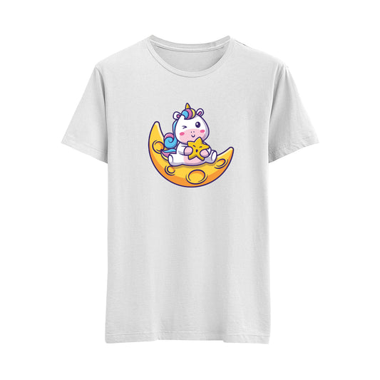 Moon And Unicorn-2 - Çocuk T-Shirt