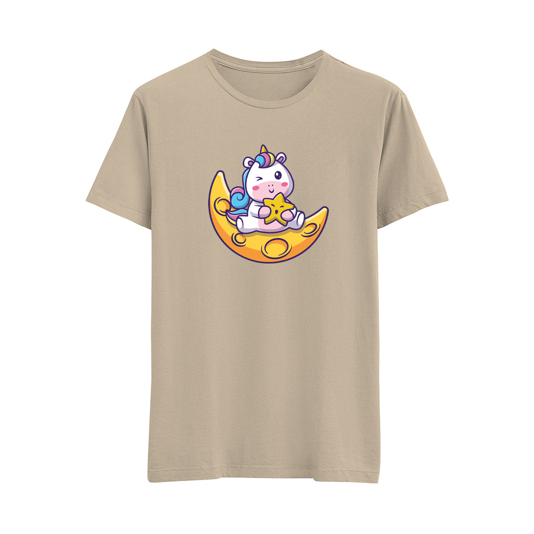 Moon And Unicorn-2 - Çocuk T-Shirt