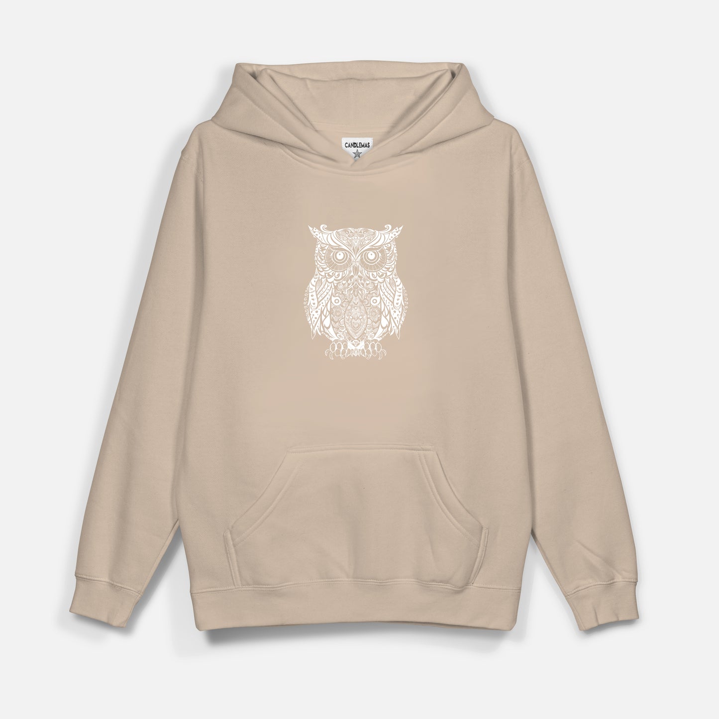 Owl Beyaz Baskı  - Hoodie