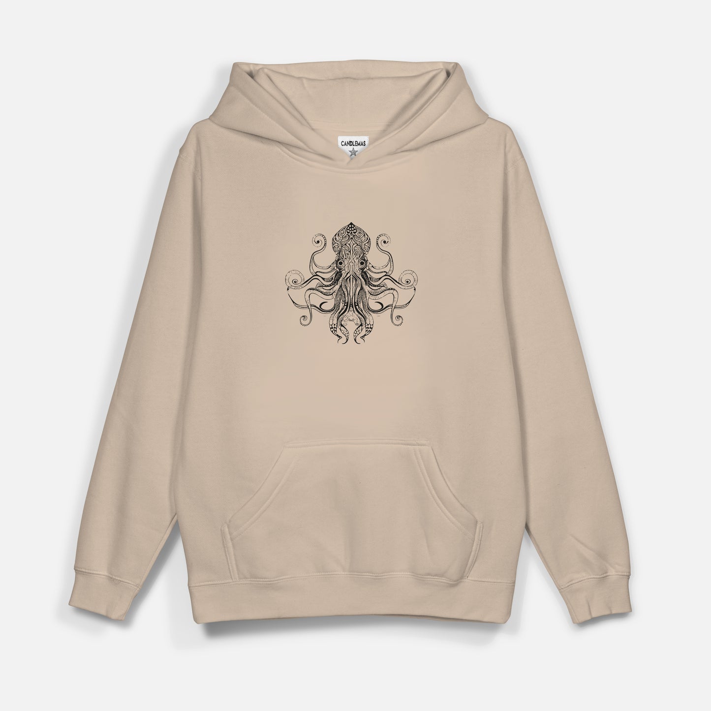 Octopus Siyah Baskı  - Hoodie